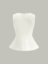 Sleeveless Peplum Back Zipper Top